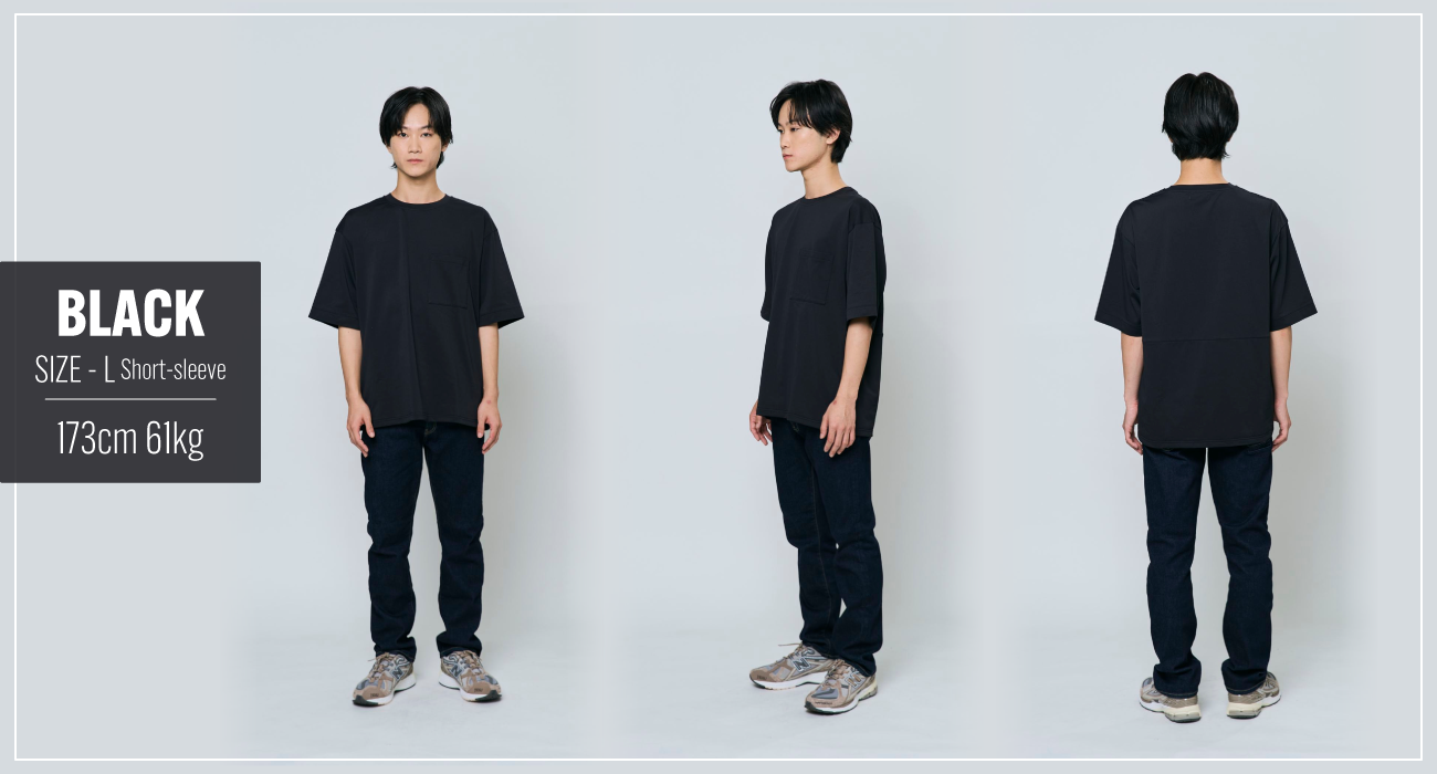 BLACK SIZE L 173cm 61kg 半袖の着用イメージ