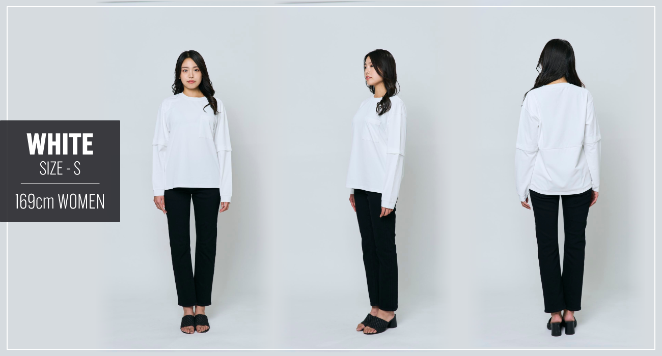 WHITE SIZE S 169cm WOMEN 長袖の着用イメージ