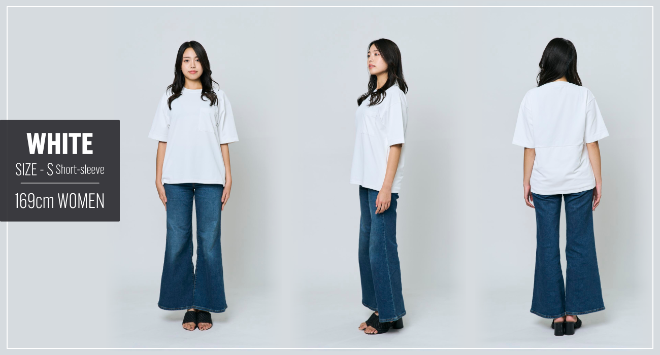 WHITE SIZE S 169cm WOMEN 半袖の着用イメージ