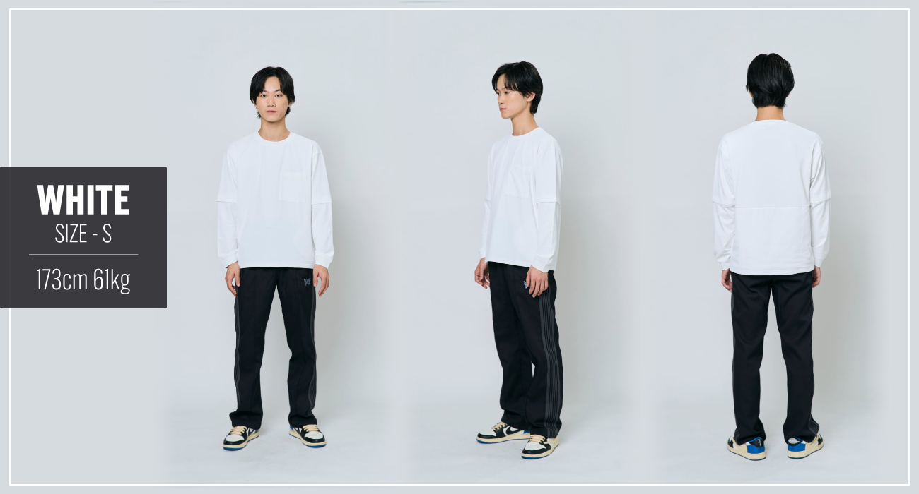 WHITE SIZE S 173cm 61kg 長袖の着用イメージ