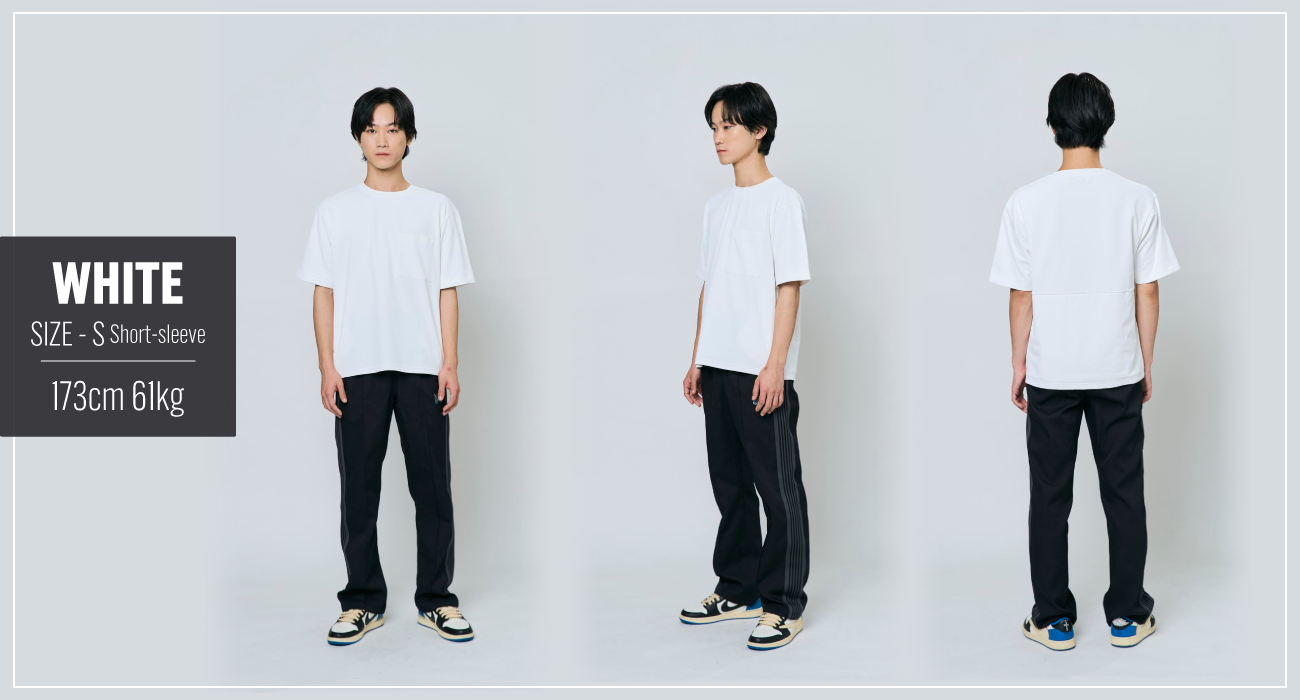 WHITE SIZE S 173cm 61kg 半袖の着用イメージ